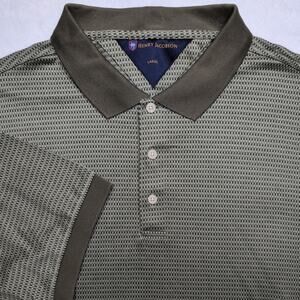 Henry Jacobson Mens Polo Shirt - Large Classic Pattern